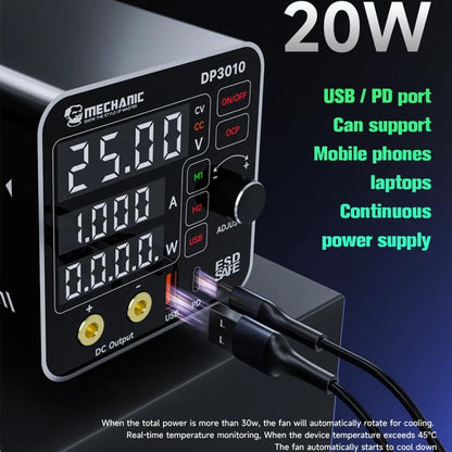 Mechanic DP3010 30V / 10A High Power Wide Voltage Mini Multi-functional Power Supply, Plug:EU Plug - Power Supply by MECHANIC | Online Shopping UK | buy2fix