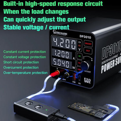 Mechanic DP3010 30V / 10A High Power Wide Voltage Mini Multi-functional Power Supply, Plug:EU Plug - Power Supply by MECHANIC | Online Shopping UK | buy2fix