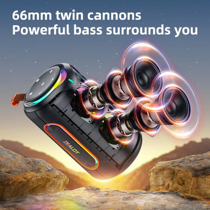 Zealot MP1 60W Portable Outdoor RGB Bluetooth Speaker(Black) - Desktop Speaker by ZEALOT | Online Shopping UK | buy2fix