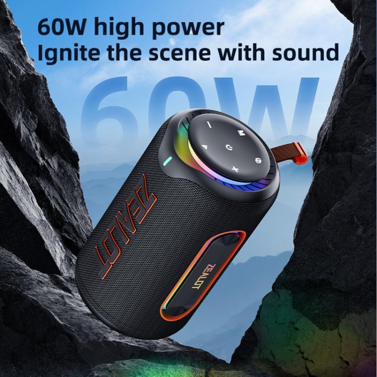 Zealot MP1 60W Portable Outdoor RGB Bluetooth Speaker(Blue Cyan) - Desktop Speaker by ZEALOT | Online Shopping UK | buy2fix