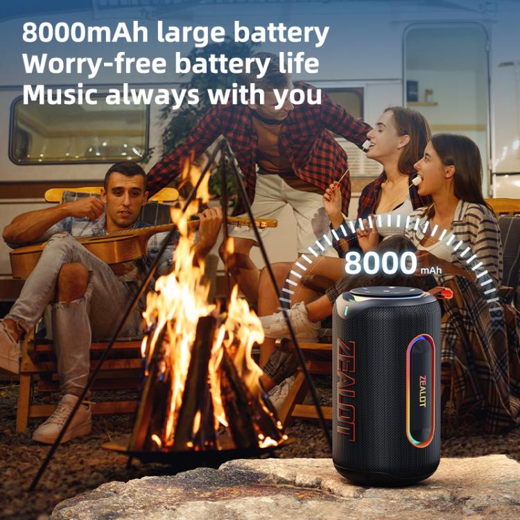 Zealot MP1 60W Portable Outdoor RGB Bluetooth Speaker(Black) - Desktop Speaker by ZEALOT | Online Shopping UK | buy2fix