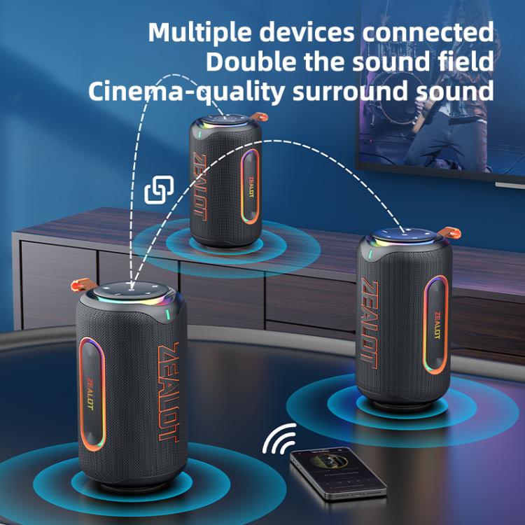 Zealot MP1 60W Portable Outdoor RGB Bluetooth Speaker(Blue Cyan) - Desktop Speaker by ZEALOT | Online Shopping UK | buy2fix