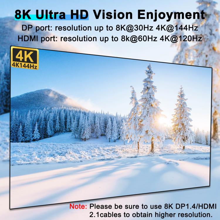 KCEVE KC-KVM403DH 4 IN 1 OUT DP/HD USB 3.0 4K 144Hz KVM Switch, Plug Type:EU Plug - Switch by buy2fix | Online Shopping UK | buy2fix