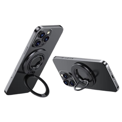 Contrast Color Dual MagSafe Magnetic Ring Phone Holder with Gear Sound(Titanium Black) - Ring Holder by buy2fix | Online Shopping UK | buy2fix