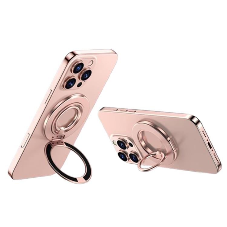 Contrast Color Dual MagSafe Magnetic Ring Phone Holder with Gear Sound(Rose Gold) - Ring Holder by buy2fix | Online Shopping UK | buy2fix