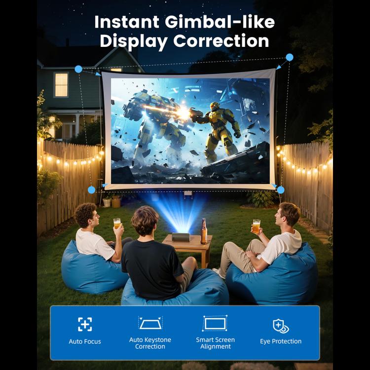 Q8 1080P 180ANSI LCD Display Smart Projector 2GB+32GB Auto Focus(EU Plug) - LED Projector by buy2fix | Online Shopping UK | buy2fix