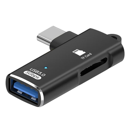ADS-621 Type-C Male to TF Card Reader USB3.0 Female OTG Adapter(Black) - U Disk & Card Reader by buy2fix | Online Shopping UK | buy2fix