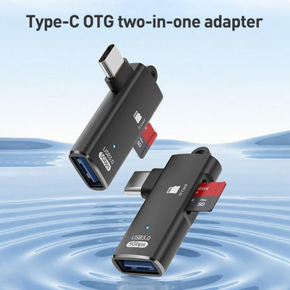 ADS-621 Type-C Male to TF Card Reader USB3.0 Female OTG Adapter(Grey) - U Disk & Card Reader by buy2fix | Online Shopping UK | buy2fix
