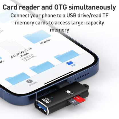 ADS-621 Type-C Male to TF Card Reader USB3.0 Female OTG Adapter(Black) - U Disk & Card Reader by buy2fix | Online Shopping UK | buy2fix