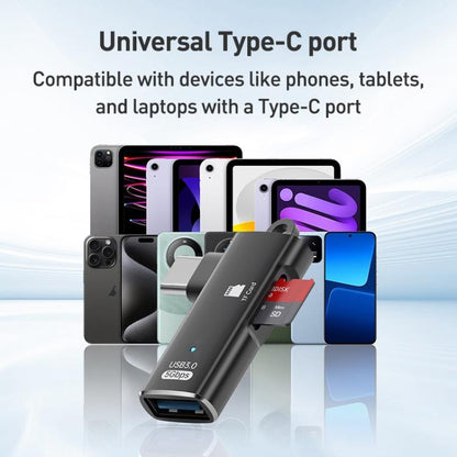 ADS-621 Type-C Male to TF Card Reader USB3.0 Female OTG Adapter(Black) - U Disk & Card Reader by buy2fix | Online Shopping UK | buy2fix
