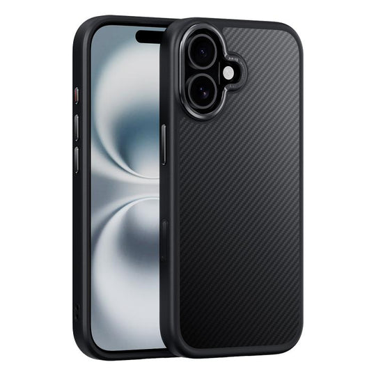 For iPhone 17 Carbon Fiber Kevlar MagSafe Magnetic Phone Case(Black)