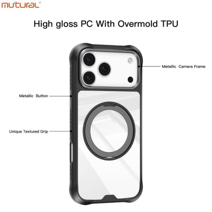 For iPhone 17 Pro Mutural Xuan Armor Series MagSafe Magnetic Holder Phone Case(Dark Blue) - iPhone 17 Pro Cases by Mutural | Online Shopping UK | buy2fix