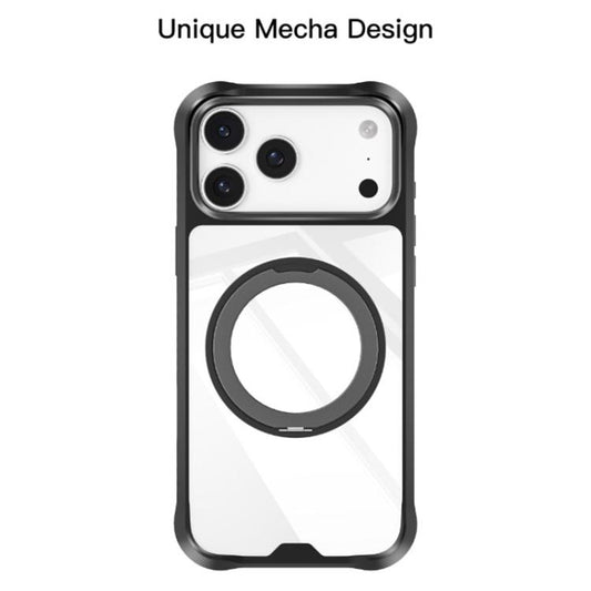 For iPhone 17 Pro Mutural Xuan Armor Series MagSafe Magnetic Holder Phone Case(Light Grey) - iPhone 17 Pro Cases by Mutural | Online Shopping UK | buy2fix