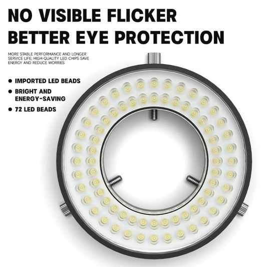 Luowei LS03 High Lumen 72LED Microscope Ring Light Source - Microscope Magnifier Series by LUOWEI | Online Shopping UK | buy2fix