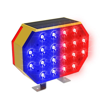 C1A Solar Double Sided LED Strobe Road Warning Light - Warning Lights by buy2fix | Online Shopping UK | buy2fix