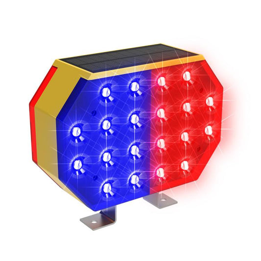 C1A Solar Double Sided LED Strobe Road Warning Light - Warning Lights by buy2fix | Online Shopping UK | buy2fix