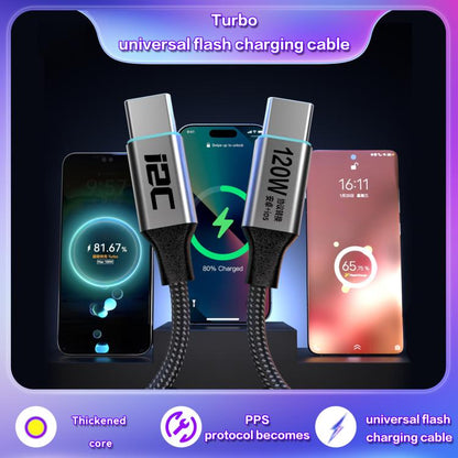 i2C Turbo PPS Protocol Conversion Cable Universal Flash Charging Cable, Model:TU2 120W - USB-C & Type-C Cable by i2C | Online Shopping UK | buy2fix