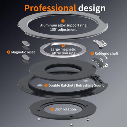 Aluminum Alloy Strong Magnet 360 Rotating Tablet Stand(khaki Gold) - Desktop Holder by buy2fix | Online Shopping UK | buy2fix