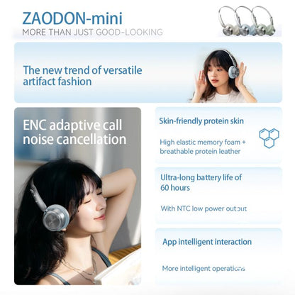 ZAODON Mini Open Ear Noise Cancelling HiFi Sound Bluetooth HeadPhone(White) - Headset & Headphone by buy2fix | Online Shopping UK | buy2fix