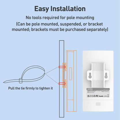 COMFAST CF-E113A V2 5.8GHz 300Mbps 11dBi Monitoring Bridge WiFi Repeater Set, Plug:UK Plug(White) - Wireless Routers by COMFAST | Online Shopping UK | buy2fix