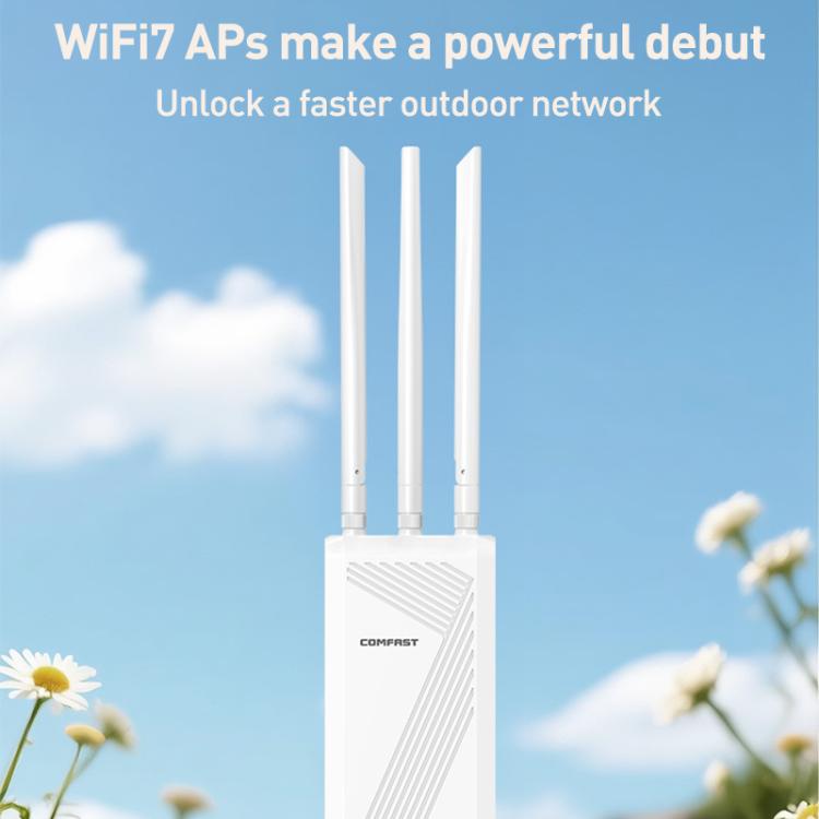 COMFAST CF-EW87 3600Mbps Dual-Band WiFi7 Outdoor Wireless AP, Plug:US Plug(White) - Wireless Routers by COMFAST | Online Shopping UK | buy2fix