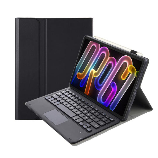 For Lenovo Xiaoxin Pad Pro GT 11.1 2025 AM32-A Ultra-thin Detachable Bluetooth Keyboard Leather Tablet Case with Touchpad(Black)