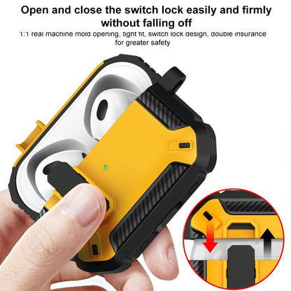 For AirPods Pro 3 Shield Shockproof Earphone Protective Case with Hook(Black Red) - For AirPods Pro 3 by buy2fix | Online Shopping UK | buy2fix