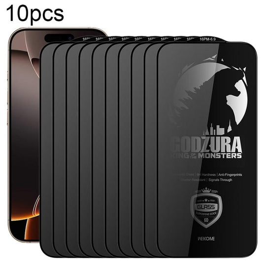 For iPhone 16 Pro Max WK WTP-125 10pcs 6D Curved Ultra-Fine Edge Privacy Full-Screen Tempered Glass Film(Transparent)