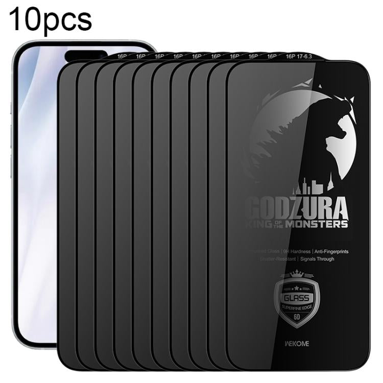 For iPhone 16 Pro / 17 WK WTP-125 10pcs 6D Curved Ultra-Fine Edge Privacy Full-Screen Tempered Glass Film(Transparent) - iPhone 17 Tempered Glass by WK | Online Shopping UK | buy2fix