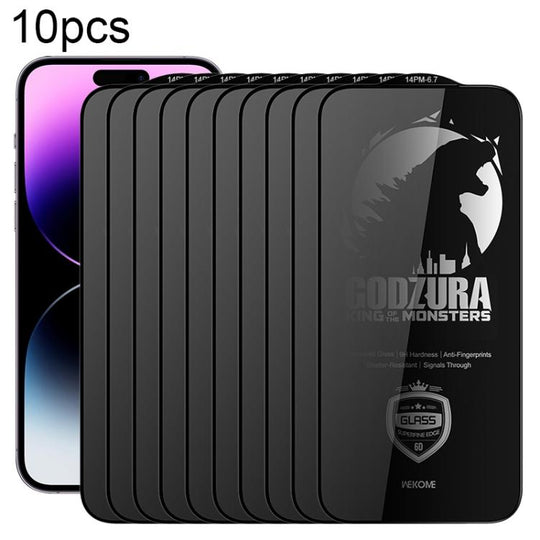 For iPhone 14 Pro Max WK WTP-125 10pcs 6D Curved Ultra-Fine Edge Privacy Full-Screen Tempered Glass Film(Transparent)