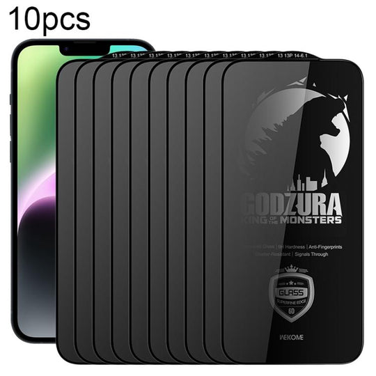 For iPhone 14 / 13 / 13 Pro WK WTP-125 10pcs 6D Curved Ultra-Fine Edge Privacy Full-Screen Tempered Glass Film(Transparent)