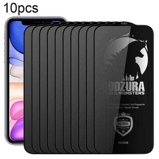 For iPhone 11 WK WTP-125 10pcs 6D Curved Ultra-Fine Edge Privacy Full-Screen Tempered Glass Film(Transparent)