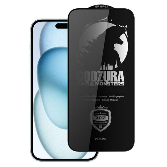 For iPhone 16 Plus / 15 Plus WK WTP-123 6D Curved Ultra-Fine Edge Privacy Full-Screen Tempered Glass Film(Transparent)