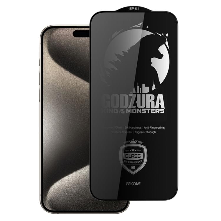 For iPhone 15 Pro WK WTP-123 6D Curved Ultra-Fine Edge Privacy Full-Screen Tempered Glass Film(Transparent) - iPhone 15 Pro Tempered Glass by WK | Online Shopping UK | buy2fix