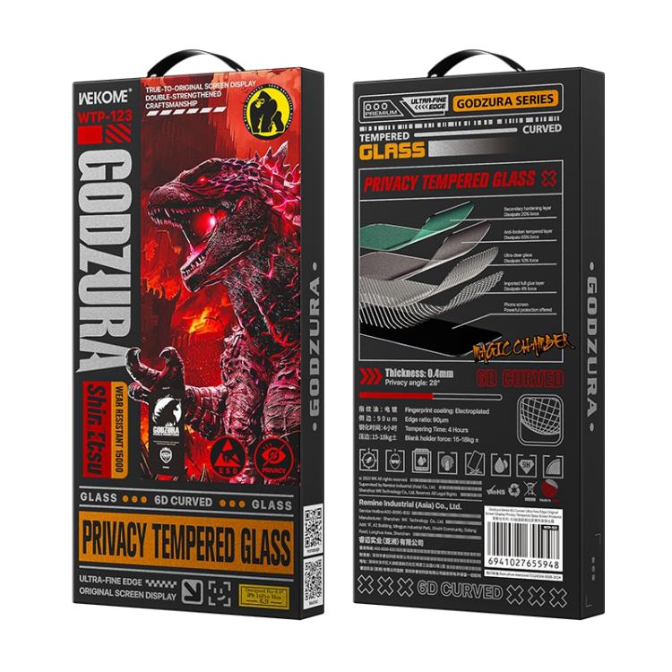 For iPhone 15 Pro WK WTP-123 6D Curved Ultra-Fine Edge Privacy Full-Screen Tempered Glass Film(Transparent) - iPhone 15 Pro Tempered Glass by WK | Online Shopping UK | buy2fix