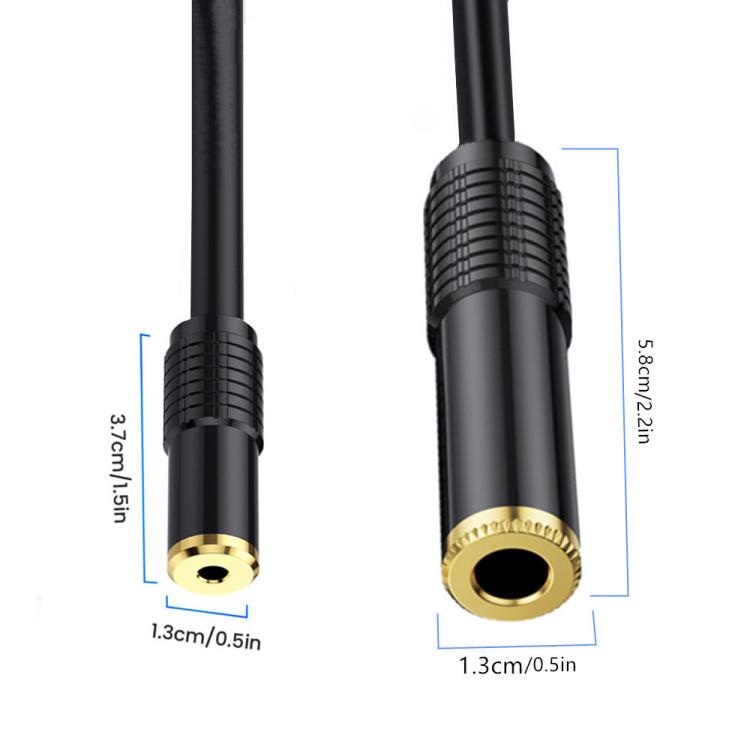 3.5mm Dual-channel Female to 6.35mm Dual-channel Female Stereo Audio Cable, Length:0.5m - Aux Cable by buy2fix | Online Shopping UK | buy2fix