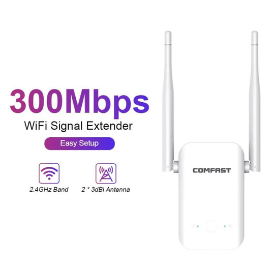 COMFAST CF-WR301S V3 300Mbps Wireless Repeater Router WiFi Signal Amplifier, Plug:EU Plug(White) - Broadband Amplifiers by COMFAST | Online Shopping UK | buy2fix