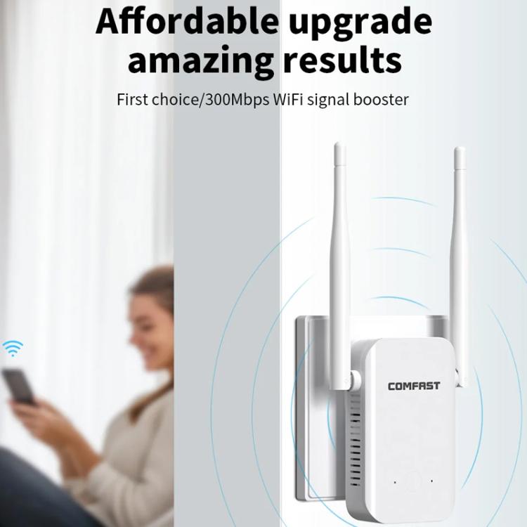 COMFAST CF-WR301S V3 300Mbps Wireless Repeater Router WiFi Signal Amplifier, Plug:US Plug(White) - Broadband Amplifiers by COMFAST | Online Shopping UK | buy2fix