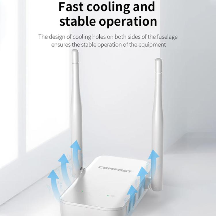 COMFAST CF-WR301S V3 300Mbps Wireless Repeater Router WiFi Signal Amplifier, Plug:US Plug(White) - Broadband Amplifiers by COMFAST | Online Shopping UK | buy2fix