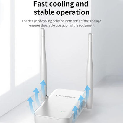 COMFAST CF-WR301S V3 300Mbps Wireless Repeater Router WiFi Signal Amplifier, Plug:US Plug(White) - Broadband Amplifiers by COMFAST | Online Shopping UK | buy2fix