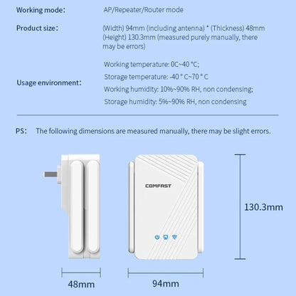COMFAST CF-WR773BE 3570Mbps WiFi7 Signal Extender Dual Band Gigabit Wireless Repeater, Plug:EU Plug(White) - Broadband Amplifiers by COMFAST | Online Shopping UK | buy2fix
