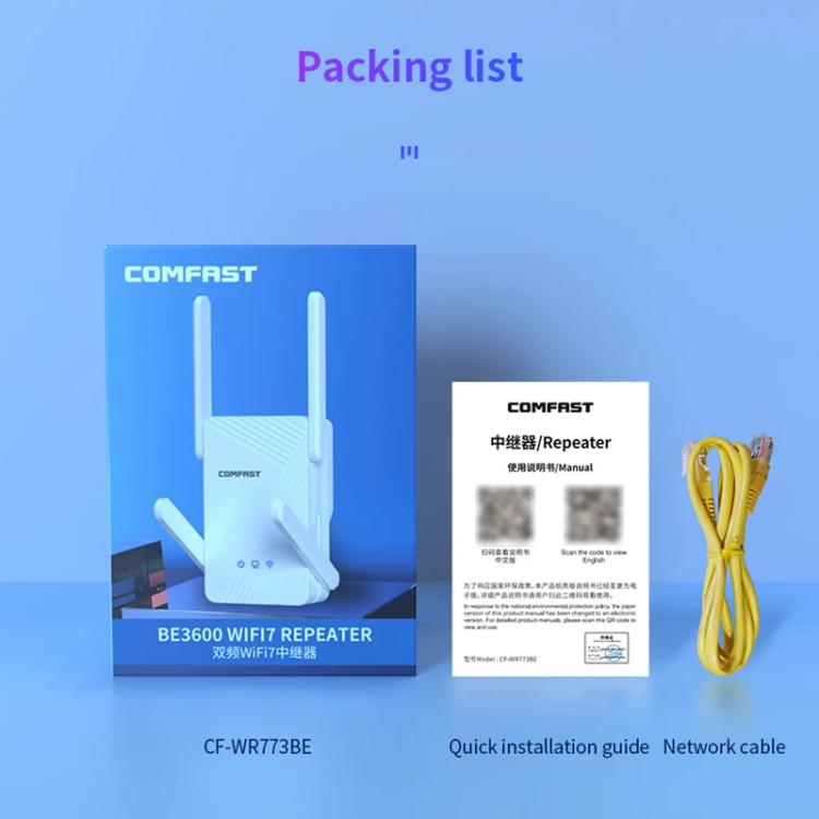 COMFAST CF-WR773BE 3570Mbps WiFi7 Signal Extender Dual Band Gigabit Wireless Repeater, Plug:EU Plug(White) - Broadband Amplifiers by COMFAST | Online Shopping UK | buy2fix
