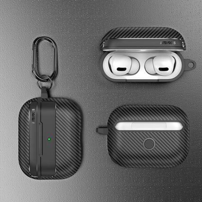 For AirPods Pro 3 Carbon Fiber Texture Bluetooth Earphone Protective Case(Grey) - For AirPods Pro 3 by buy2fix | Online Shopping UK | buy2fix
