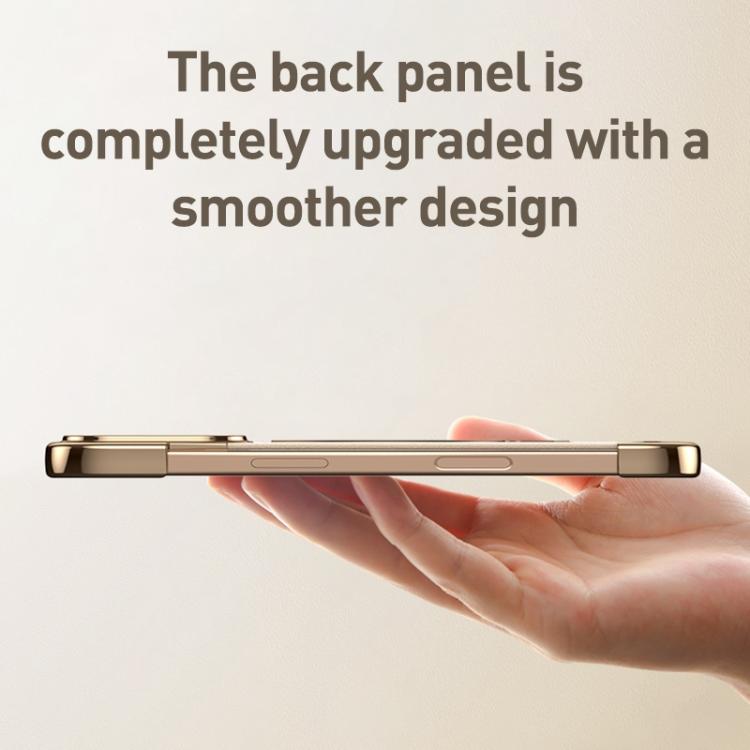 For iPhone Air Borderless MagSafe Ring Holder Plain Leather Phone Case(Gold) - iPhone Air Cases by buy2fix | Online Shopping UK | buy2fix