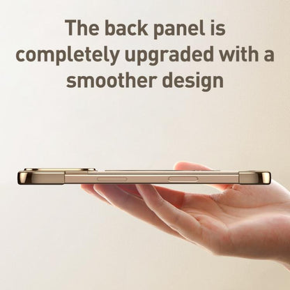 For iPhone Air Borderless MagSafe Ring Holder Plain Leather Phone Case(Gold) - iPhone Air Cases by buy2fix | Online Shopping UK | buy2fix