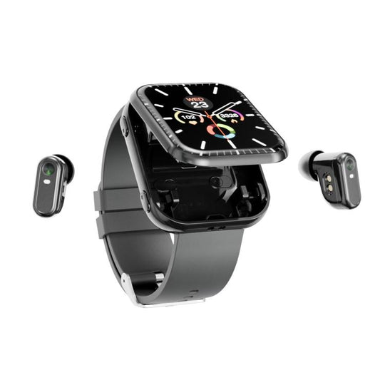 T1 TWS Headphones Smart Watch, 1.8 inch Square Screen, Support Bluetooth Call / Heart Rate(Black)