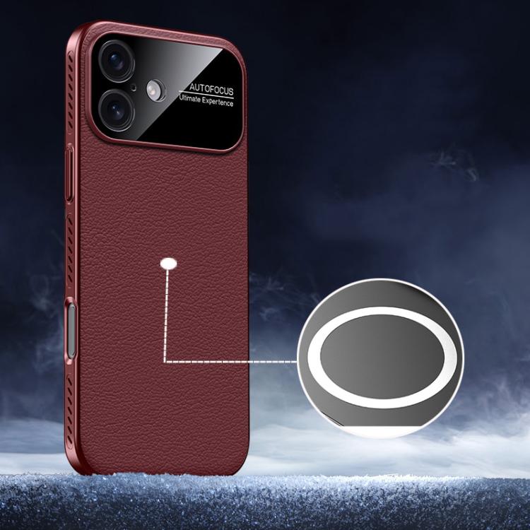 For iPhone 17 Soft Armor MagSafe Cooling Plain Leather Hybrid PC Phone Case(Red) - iPhone 17 Cases by buy2fix | Online Shopping UK | buy2fix