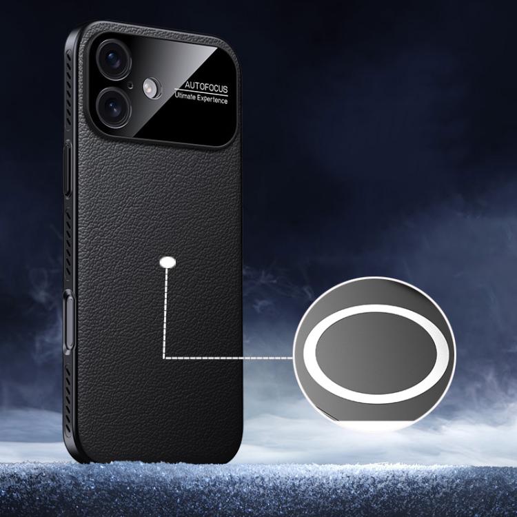 For iPhone 17 Soft Armor MagSafe Cooling Plain Leather Hybrid PC Phone Case(Black) - iPhone 17 Cases by buy2fix | Online Shopping UK | buy2fix