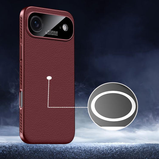 For iPhone Air Soft Armor MagSafe Cooling Plain Leather Hybrid PC Phone Case(Red) - iPhone Air Cases by buy2fix | Online Shopping UK | buy2fix