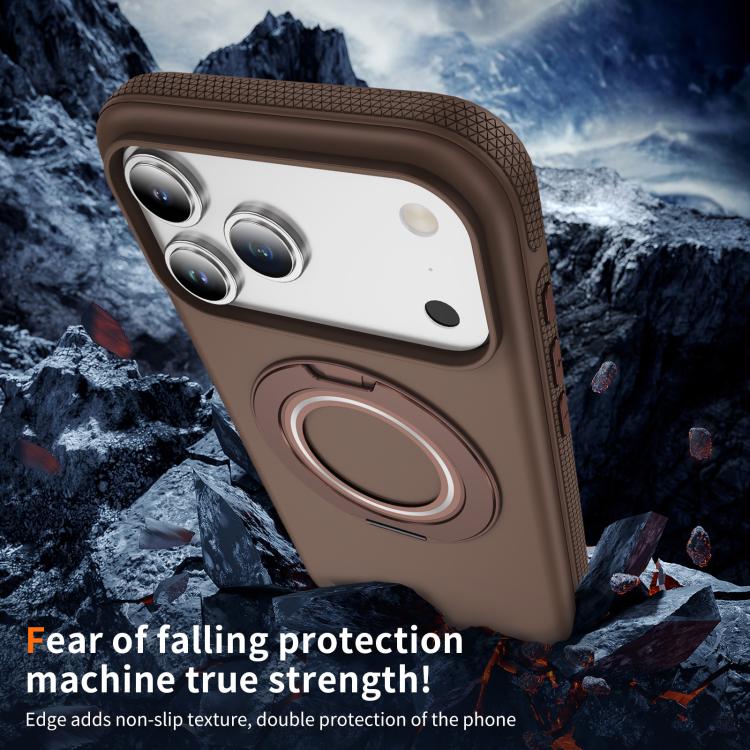 For iPhone 17 Pro Max Gear Holder C MagSafe Phone Case(Coffee) - iPhone 17 Pro Max Cases by buy2fix | Online Shopping UK | buy2fix